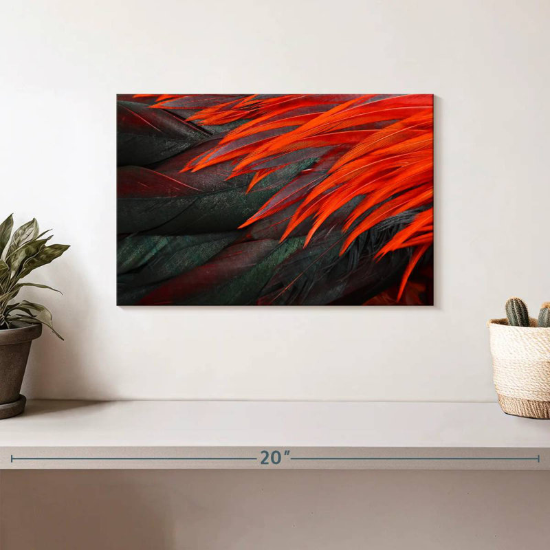 Crowle Orange Feathers, 8" H x 12" W