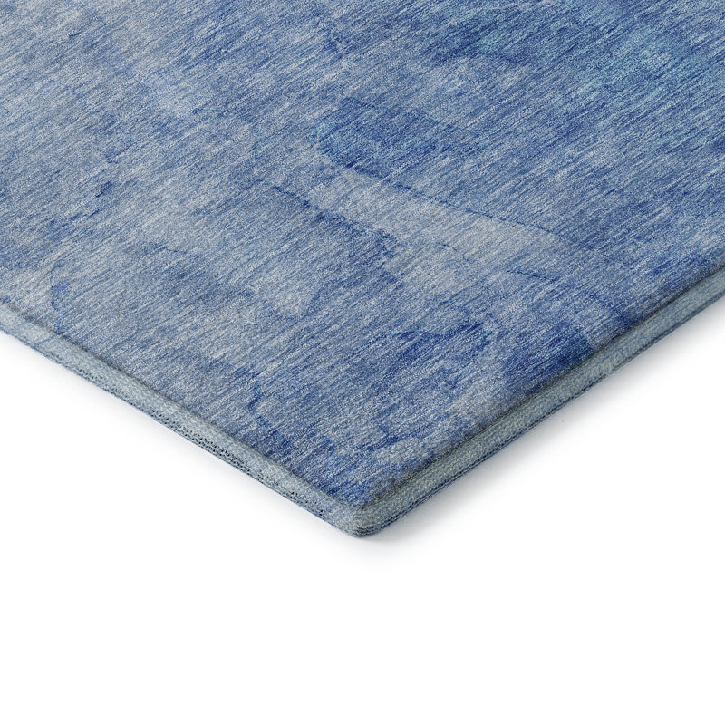Premium Machine Washable Prisco Blue Rug, Rectangle 9' x 12'