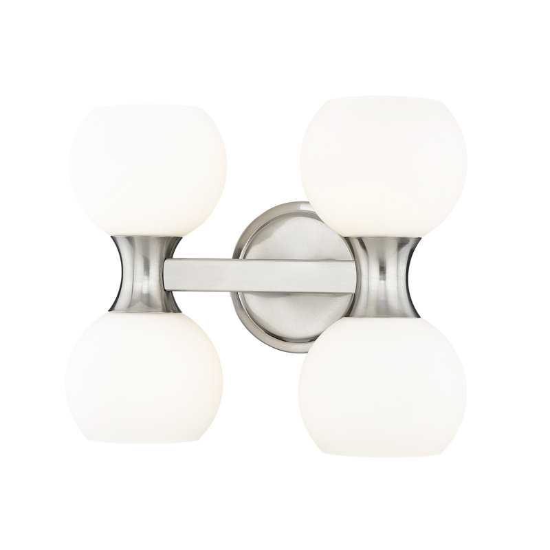 Éclairage pour salle de bain 4 lumières Naudain, Nickel brossé