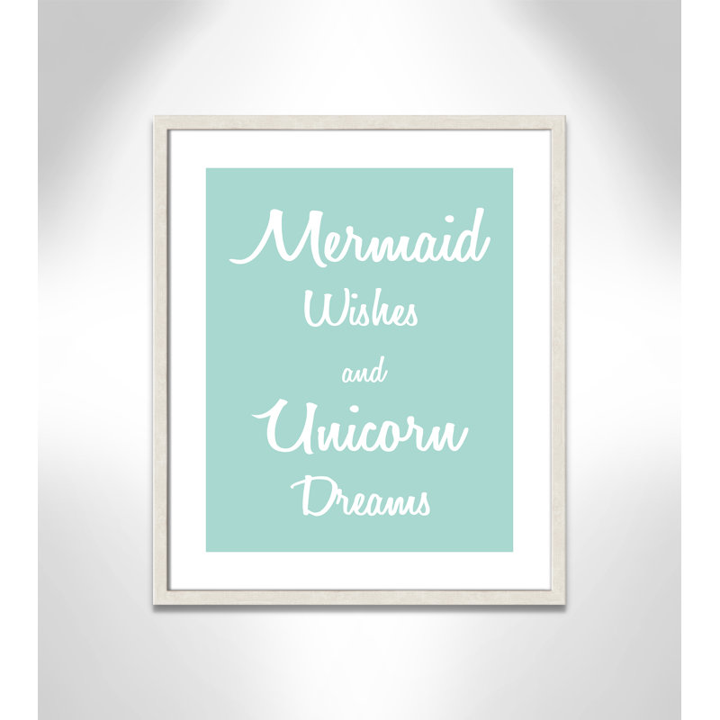 «Mermaid Wishes and Unicorn Dreams», impression sur papier, H 24,5 po x l 20,5 po x P 1,18 po