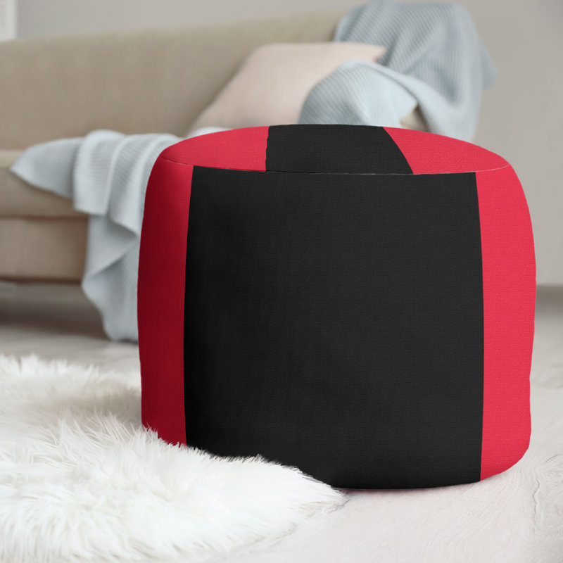 Repose-pieds cubique 21" nebraska, Rouge / noir / rouge