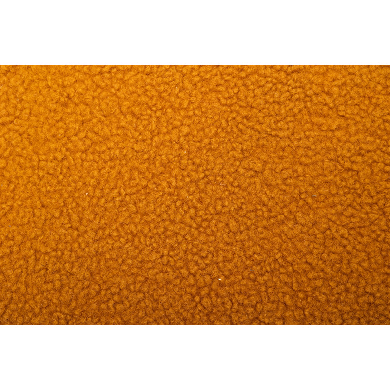 S-Shape Ottoman Makeup Stool Footstool, Orange Teddy