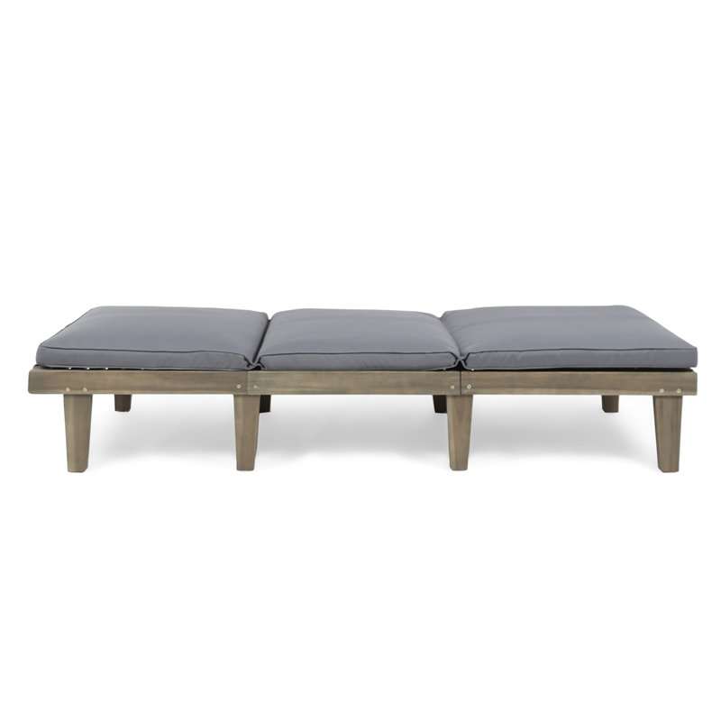 Outdoor Patio Chaise Lounge, Gray/Brown