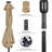 108” Solar-Powered Tilt Patio Umbrella Outdoor Parasol with Central Light-110542732
