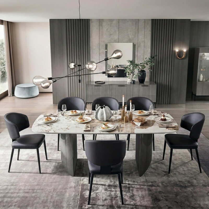 Table de salle à manger de 63 po Hugette, H 29,53 po x L 62,99 po x l 31,5 po, Gris