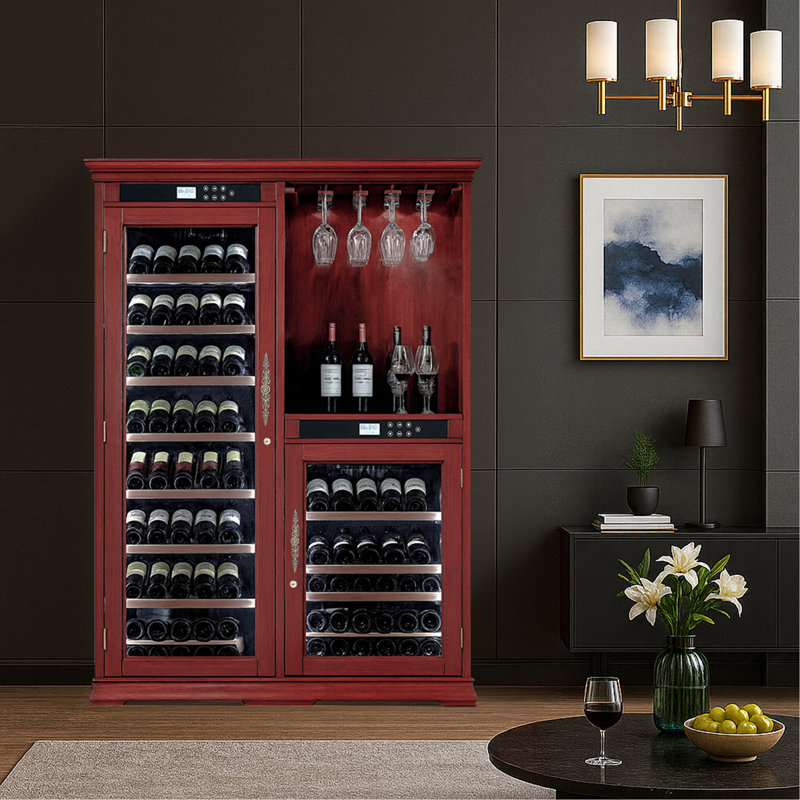 Wine Cooler With Adjustable Temperature And Vacuum Insulation Door