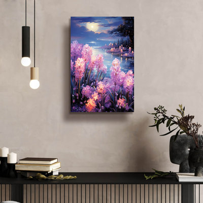 Art mural en verre Winston Porter «Ethereal Hyacinth 1» par Momart
