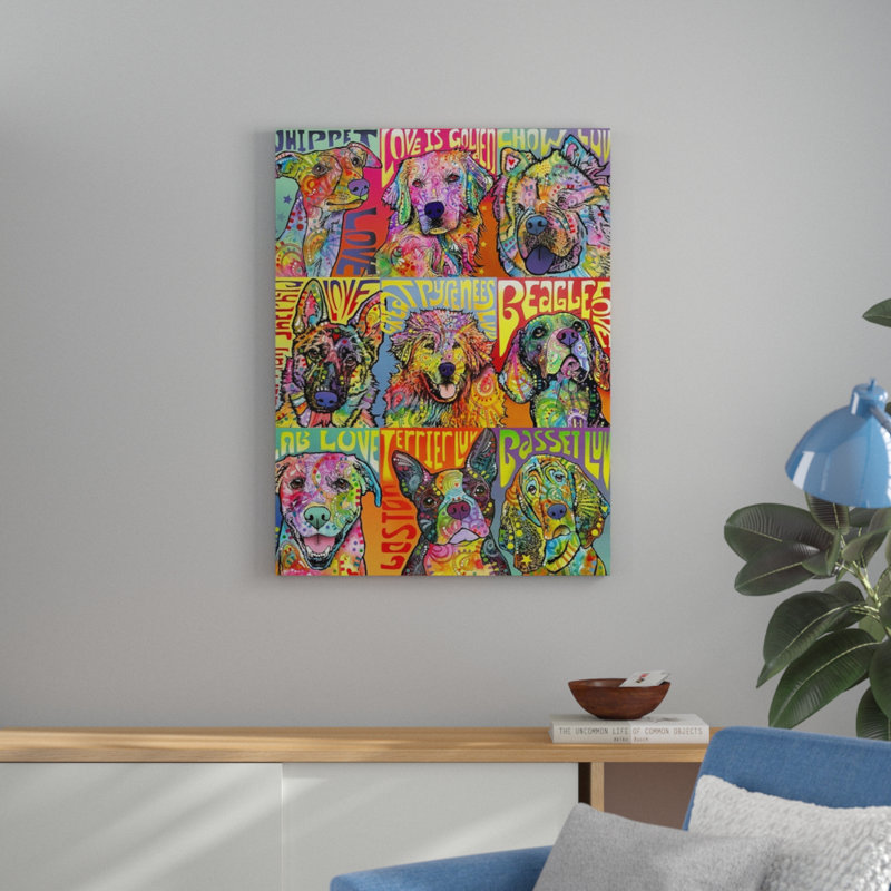 « neuf of dogs », reproduction sur toile, H 40 po x l 30 po x P 1,25 po