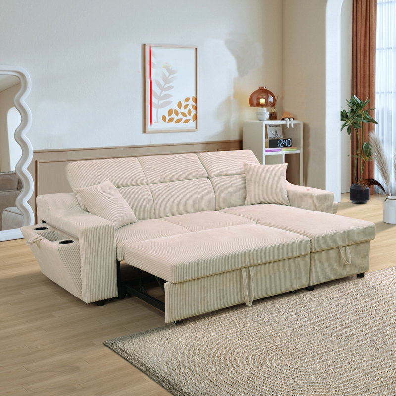 Canapé-lit modulaire en L avec méridienne et rangement Phileo