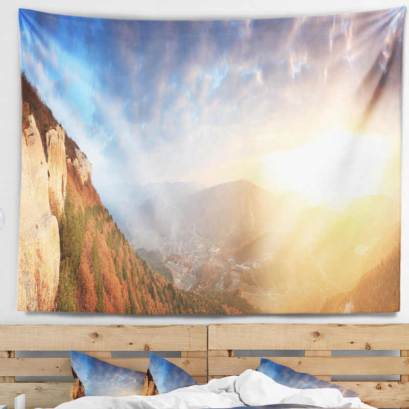 Tapisserie kermen en polyester cave city eski avec accessoires suspendus inclus, H 32 po x l 39 po