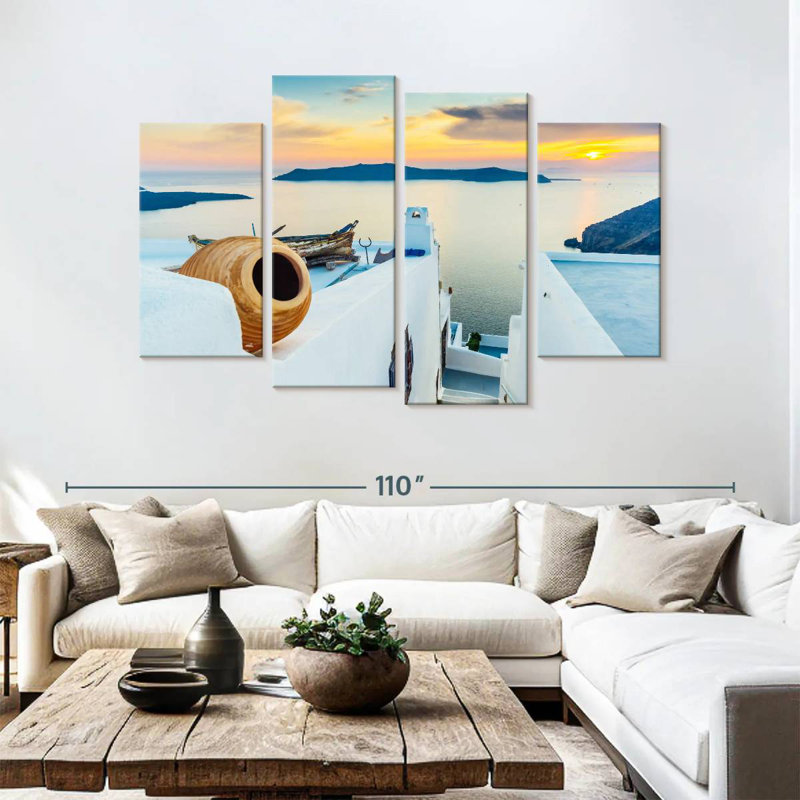 Nicci Scenic Santorini Sunset, H 54 po x l 84 po