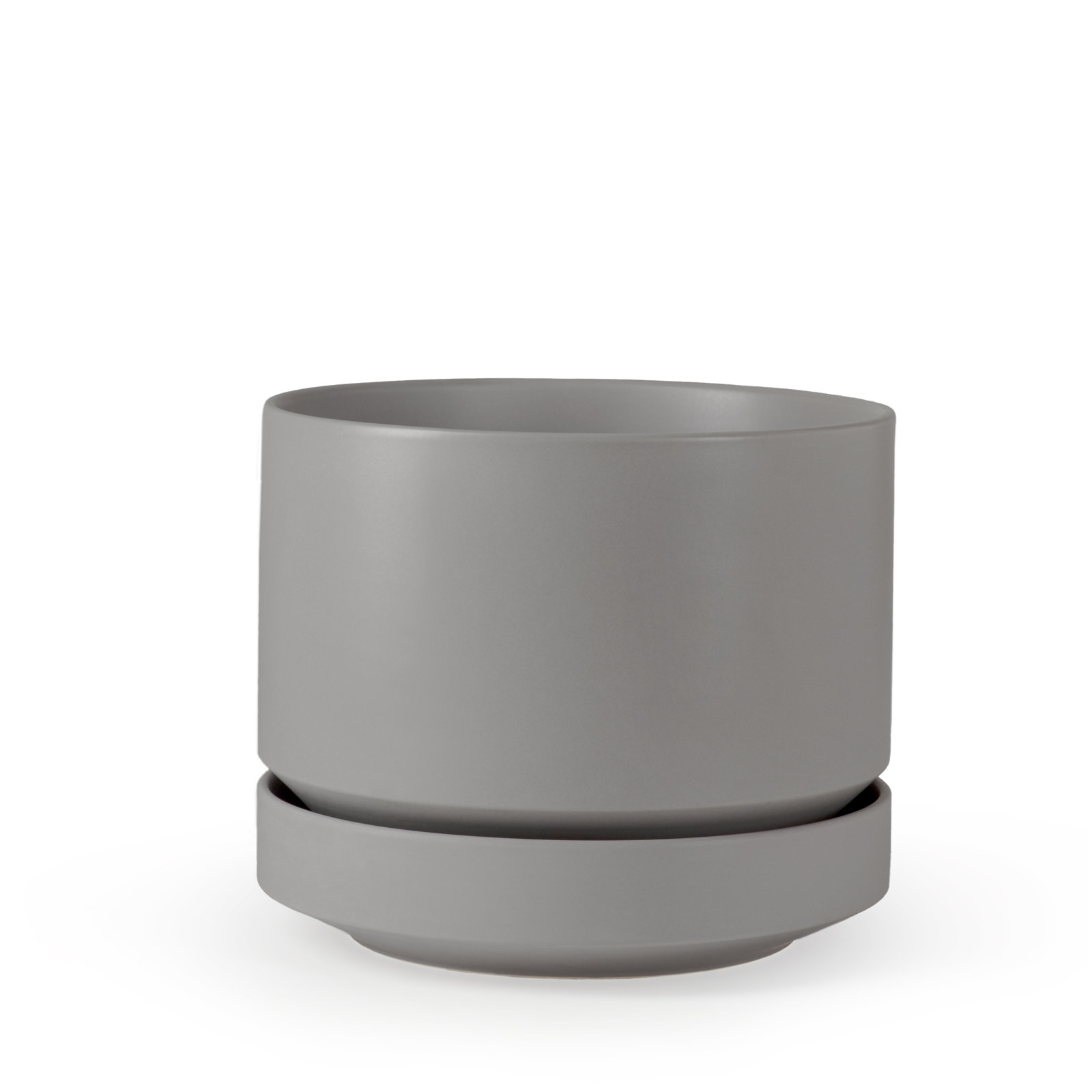 Byer Handmade Ceramic Pot Planter, Gray, 7.5" H x 8.75" W x 8.75" D