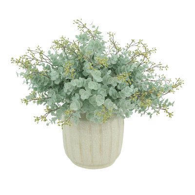 Arrangement floral d'eucalyptus dans un vase