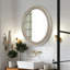 Miroir mural rond avec cadre décoratif perlé vieilli, 23,62 po