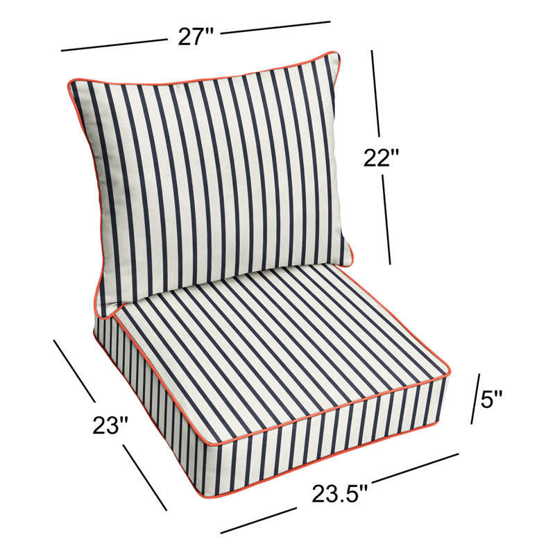 Ensemble de chaises longues Sunbrella - Siège et dossier, H 5 po x l 23,5 po x P 23 po, Melon