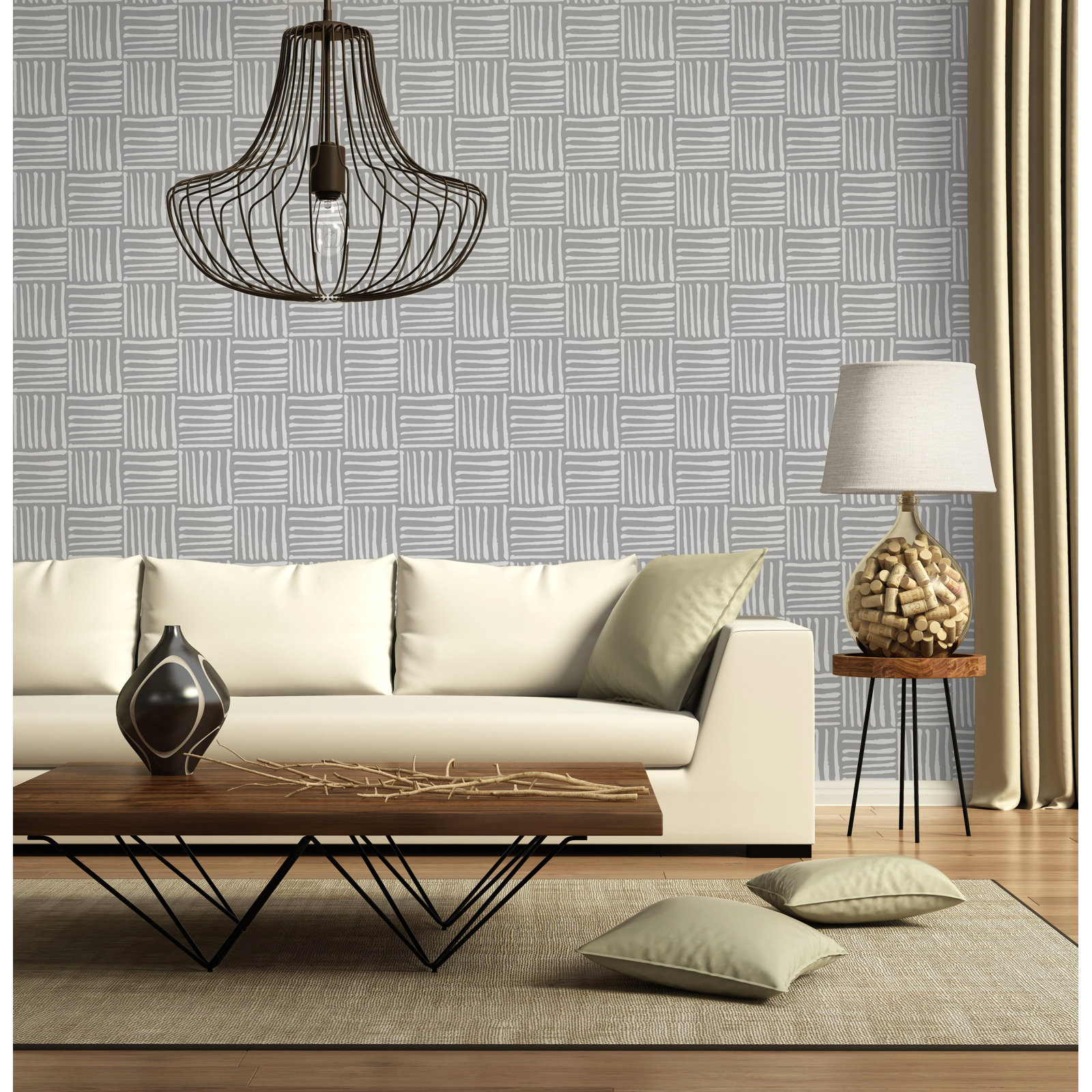 Nomad Self-Adhesive Wallpaper Roll, Graphite, Peel & Stick, Self-adhesive