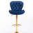 Set Of 2 Adjustable Swivel Bar Stools With Velvet Upholstery, Chrome Footrest, And Golden Legs For Comfort And Style-1029944989-1029944976