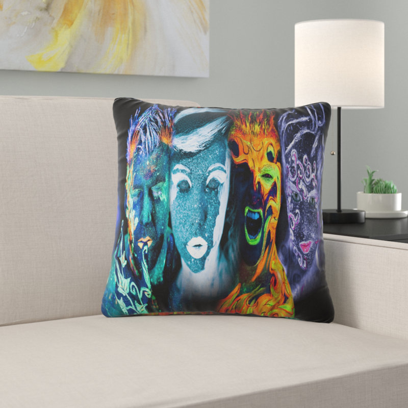 Coussin d’air et d’eau terrestre fire, 16 po x 1 po, Coussin décoratif