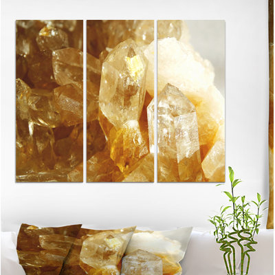 " Citrine Geode Geological Crystals " 3 Piece Art Print