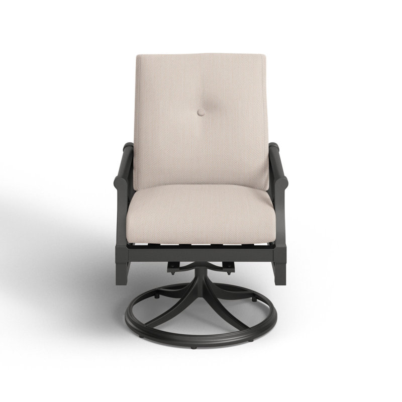 Chaise de patio pivotante avec coussins Andover, Toile Sunbrella® mouchetée, Étain