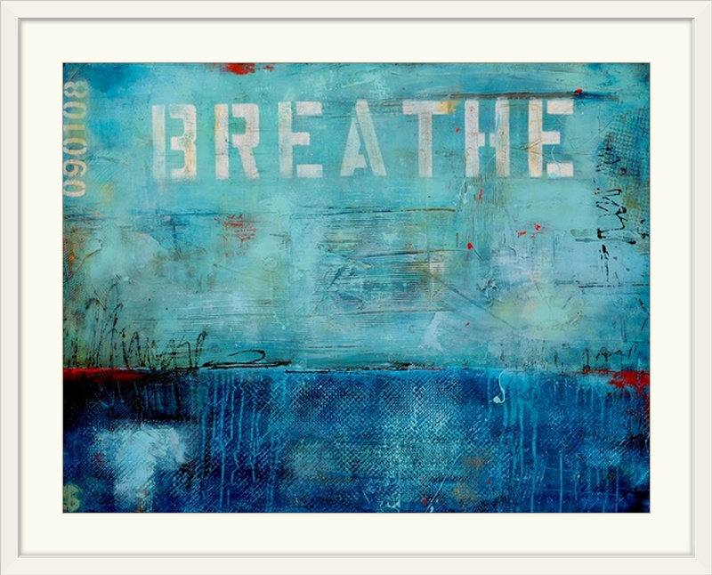«Breathe» par Bellemy - impression d'art graphique, Cadre noir, H 26 po x l 32 po x P 1 po