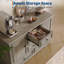 Buffet 47 po avec 5 tiroirs et 2 portes, crédence de style ferme moderne pour cuisine, salle à manger et salon-129908410