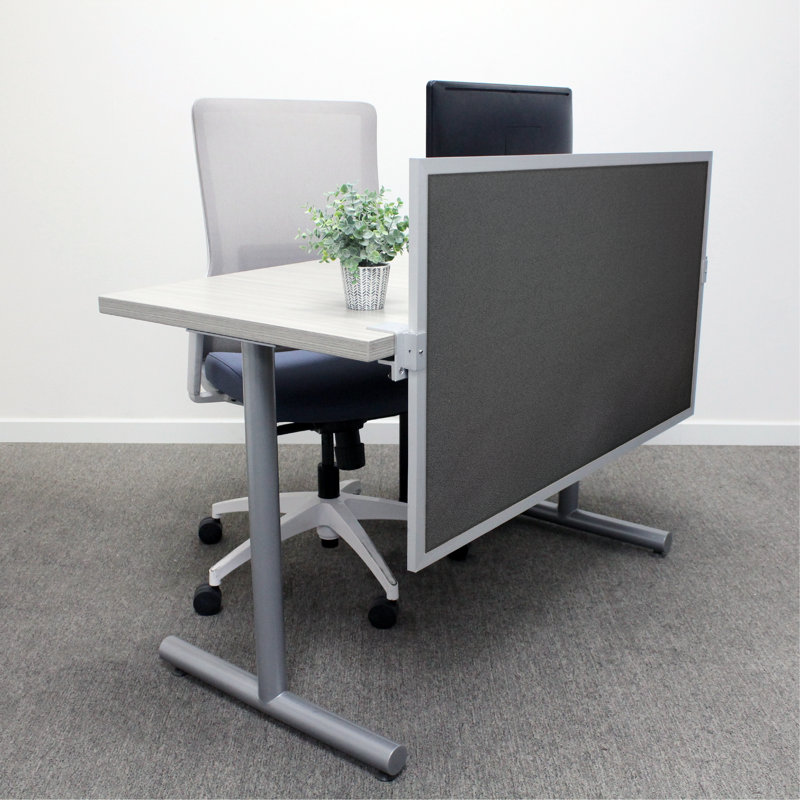 Panneau d'intimité acoustique fixé au bureau, Zéro, En aluminium, H 30 po x l 42 po x p 0,63 po