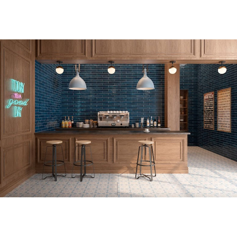 Carreau de céramique Zellige 2X16, Bleu