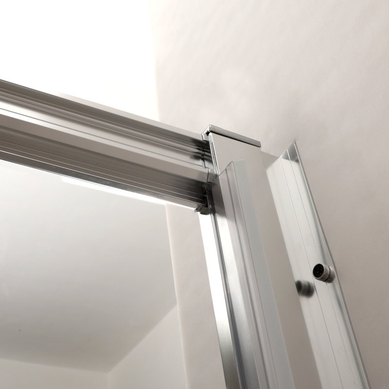 Shower Door Single Sliding Bypass Shower Enclosure, 1/4 In. (6Mm), Silver