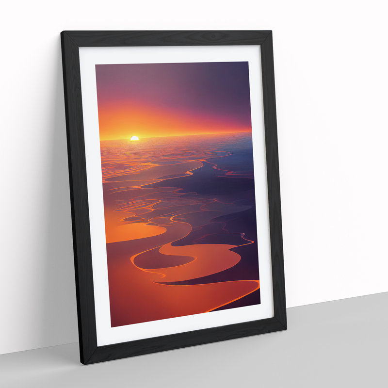 Intoxicating Sunset - Single Picture Frame Painting, Black, 64cm H x 46cm W x 2cm D