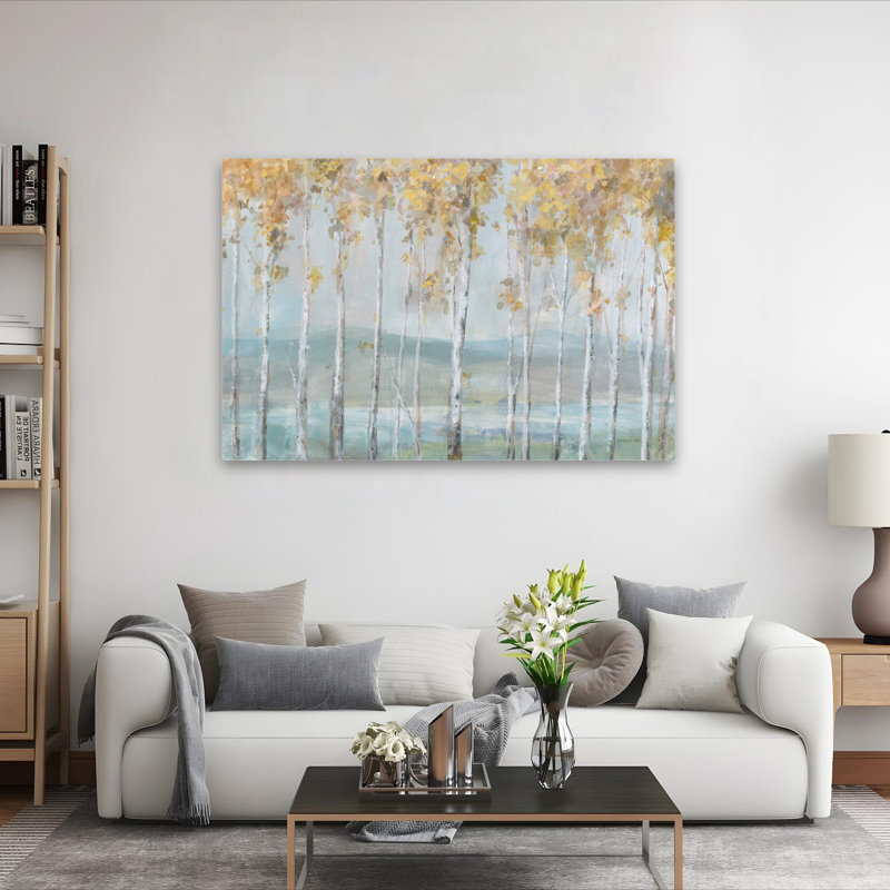 Automne et bouleau Lakeview Birches Art, H 40 po x l 60 po