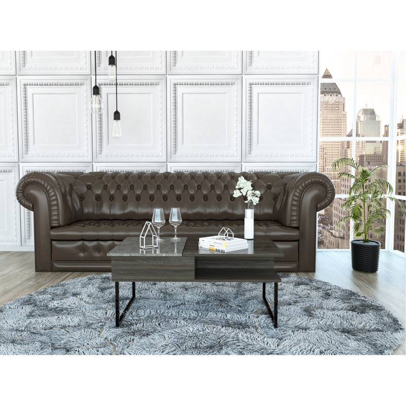 Armin Lift Top Coffee Table, One Shelf -Espresso / Onyx
