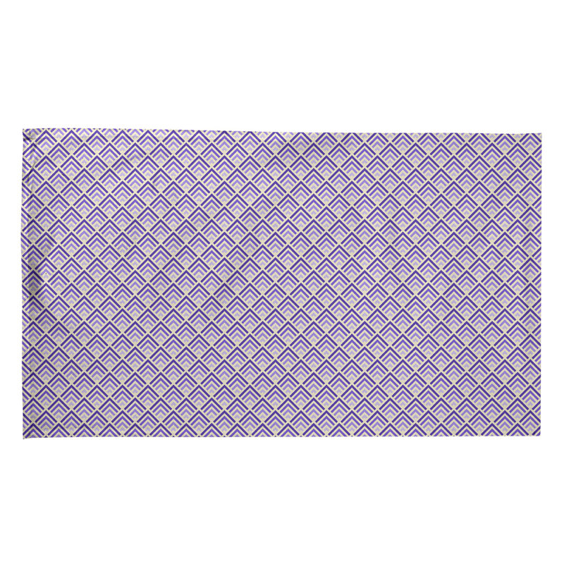 Serviette de thé à motif géométrique, Sergé de coton, Mauve clair