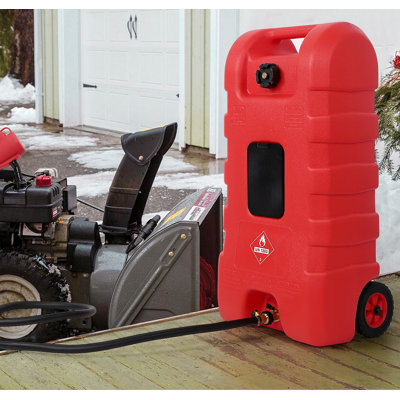 Fuel Caddy, 15 Gallon Portable Gas Fuel Tank Container With Le Fluid Transfer Siphon Pump