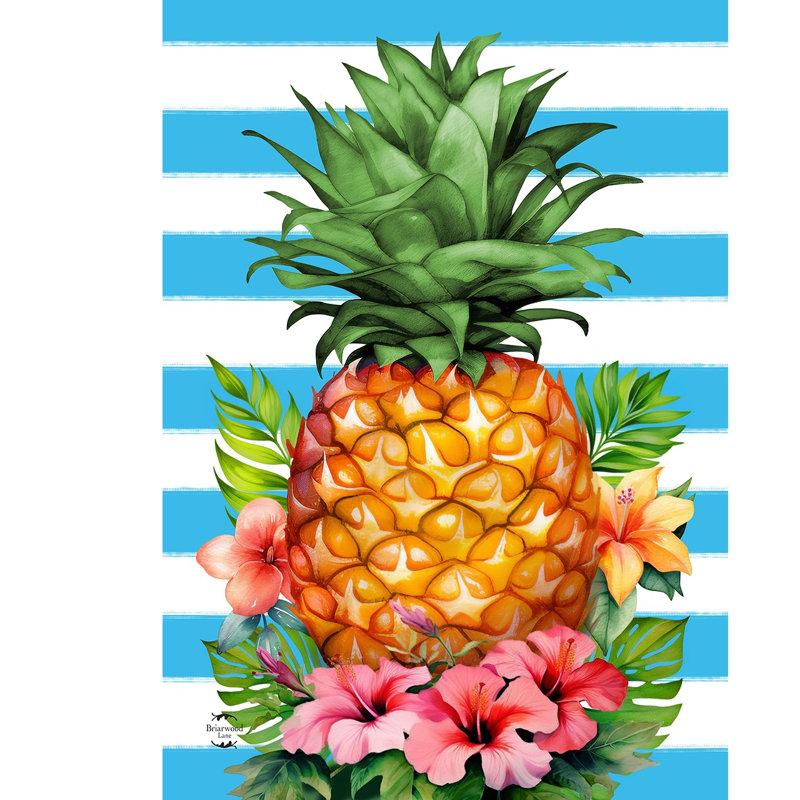 Drapeau de jardin ananas et rayures