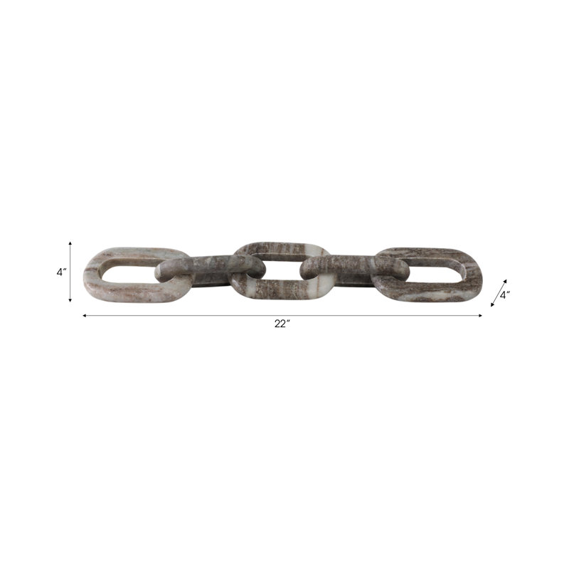 Sagebrook Home 22X4 5-Link Marble Chain, Gray