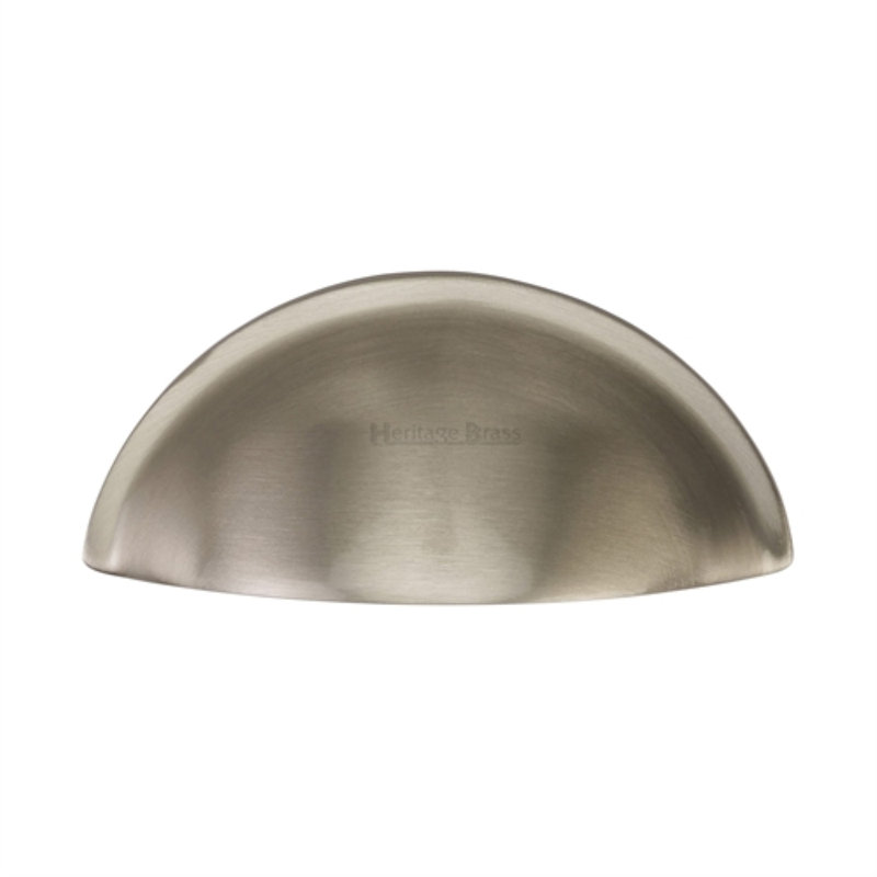 Heritage Brass Heritage Drawer Pull Half Moon Design, Satin Nickel