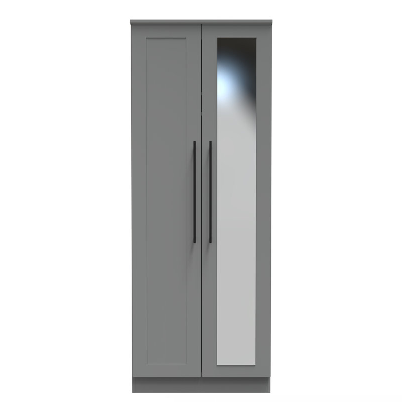 Catlee Manufactured Wood Wardrobe, Dusk Grey