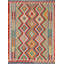 Tapis en laine multicolore réversible Kilim 4 x 6