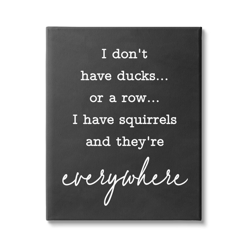 «Witty Ducks In a Row» par lettrage et doublure - impression sur toile tendue, H 48 po x l 36 po x P 1,5 po