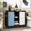 Armoire de rangement moderne avec des couleurs noires et rouges, 2 sections ouvertes de tiroir, pour la cuisine, la salle à manger, les tiroirs de portes de buffet Living Build, le rangement Buffet Ample, fabriqué-1225046293
