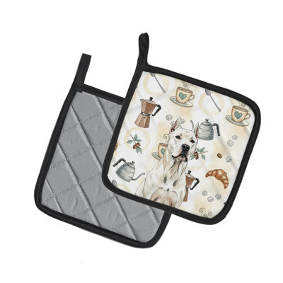 Dogo Argentino Coffee Bar Pair of Pot Holders