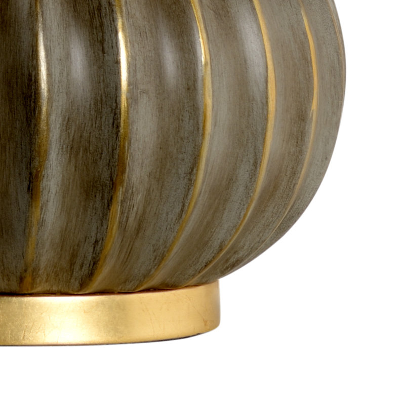 Oliver Table Lamp, Aged Gray Glaze/Antique Gold Leaf