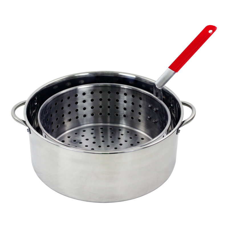10,5 pte Pot en acier inoxydable avec panier à crépine