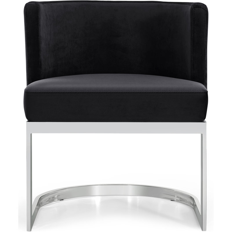 Gianna Barnier Wingback Arm Chair, Chrome, Black Velvet