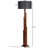 Luro Elegant Floor Lamp with FIR TREE Body, Black & Walnut Colors, 63.0 in Total Height | Fabric Cap (9.4 in Diameter) | E27 Socket, Max 60W | On/Off Switch on Cable | Perfect for Living Room & Bedroom Decor