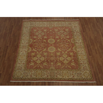 Tapis décoratif avec des motifs détaillés en rouille et beige Ziegler carré 8 x 8