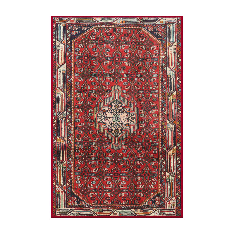 Tapis jaune clair/marron/noir Bence, Rectangle 5 pi x 8 pi