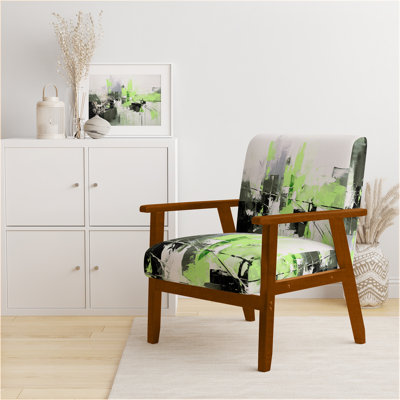 Paper Euphoria I - Upholstered Midcentury Modern Arm Chair