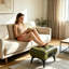 Repose-pieds moderne capitonné en cuir avec compartiment de rangement caché-777541092